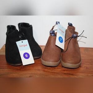 Cat & Jack Kids Black and Brown Boots One Size 6 And One Size 7